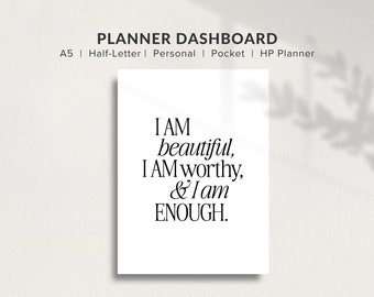 Dashboard Printable, Planner Accessories, Printable Planner Dashboard