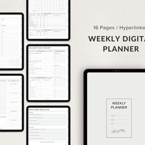 Digital Weekly Planner, Undated Planner with Weekly Dashboard, Goodnotes Ipad Planner, Digital Download iPad Planner, Printable Weekly Plan