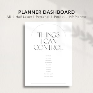 Dashboard Printable, Planner Accessories, Printable Planner Dashboard