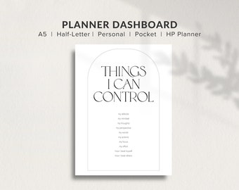 Dashboard Printable, Planner Accessories, Printable Planner Dashboard