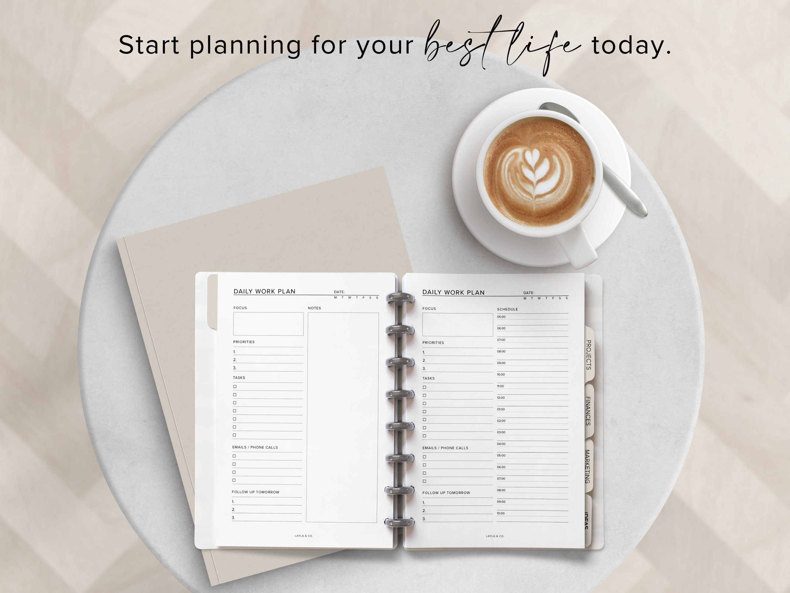 Minimal Printable Daily Planner, Half Letter Planner Insert, Disc Bound ...