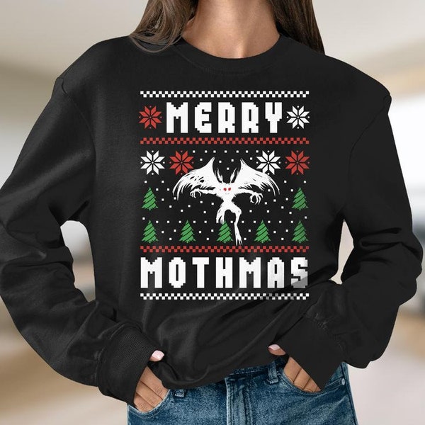 Merry Mothmas Mothman Ugly Christmas Sweater T-Shirt Sweatshirt Hoodie