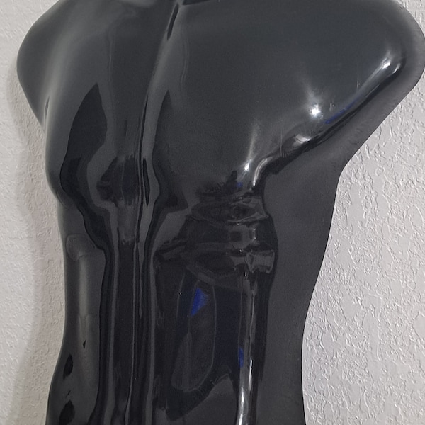 Heavy Duty Male Torso Mannequin for Display (Black Color) Fits Size S/M/L