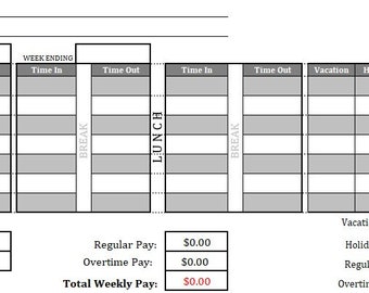 Timesheet Automatic Fillable