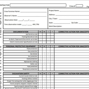 Jobsite Inspection Form