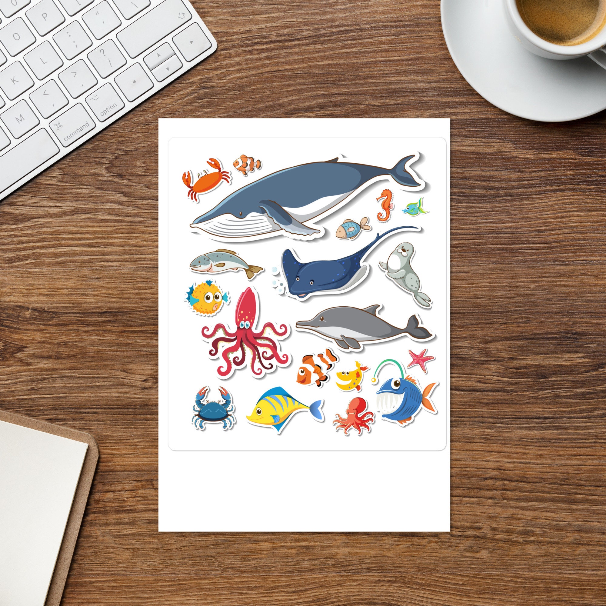 Ocean Animals Sticker Sheet Etsy