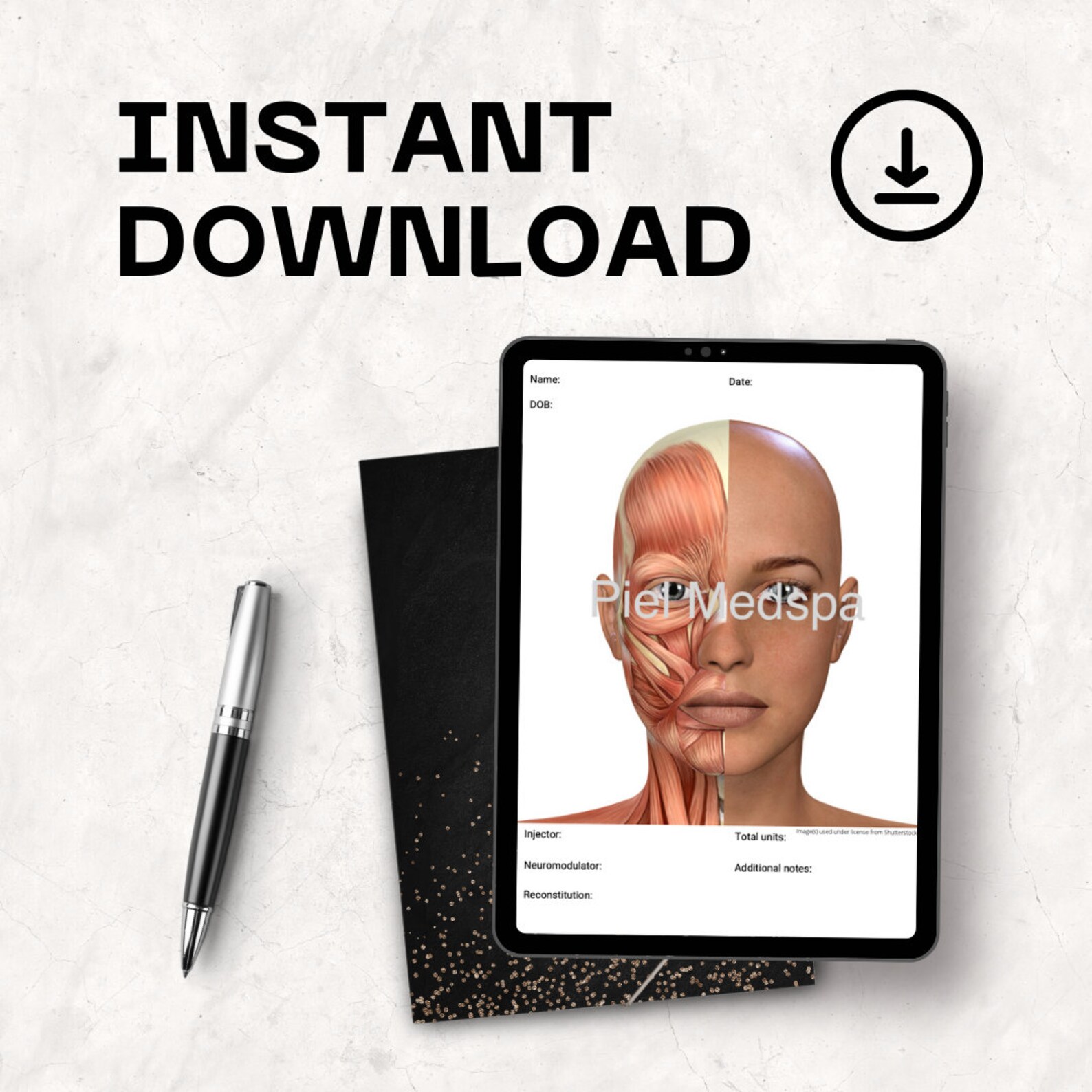 Printable Charting Document, Cosmetic Injector Charting Accessory Etsy