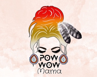 Indigenous PowWow Mama PNG PowWow digital file for shirt - Beaded native PNG Sublimation instant download Indigenous png