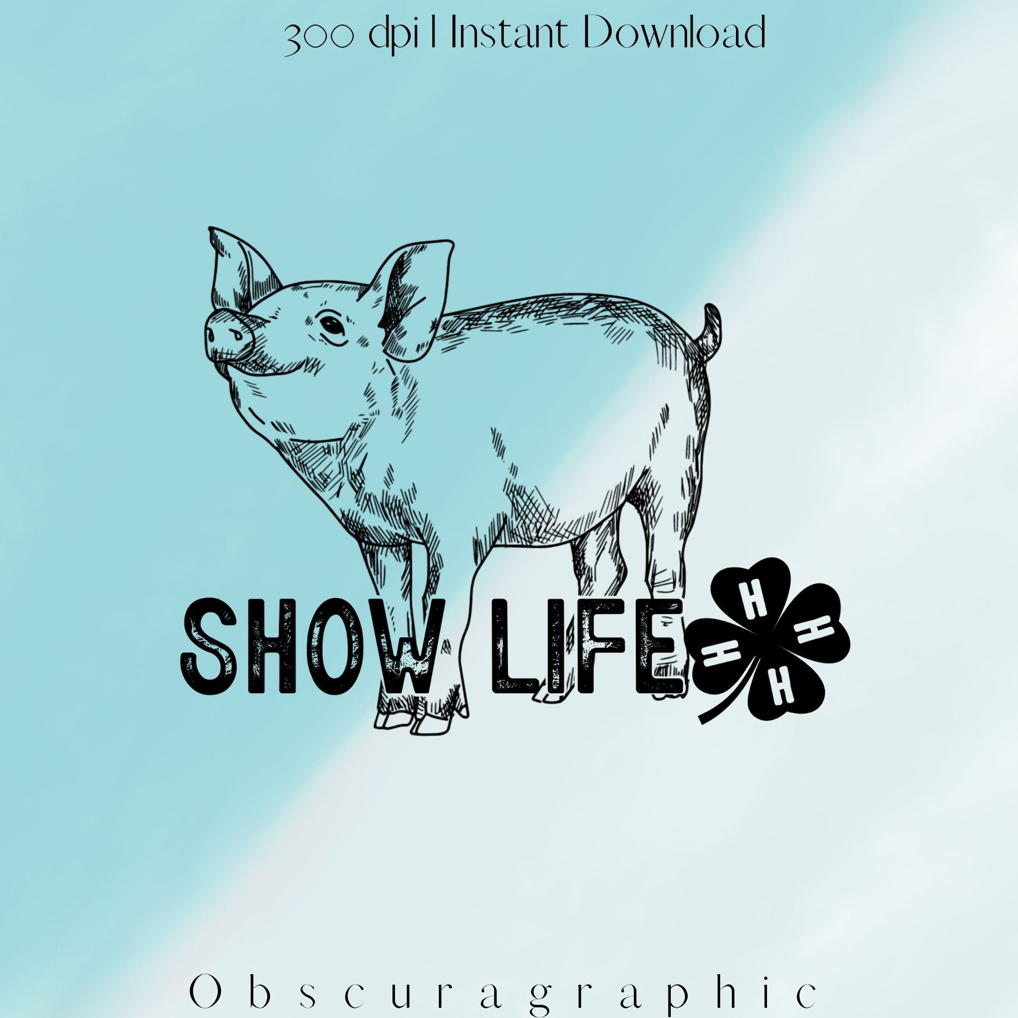 4H PNG 4H Sublimation 4H Design Show Pig Png Ag Png Fair - Etsy