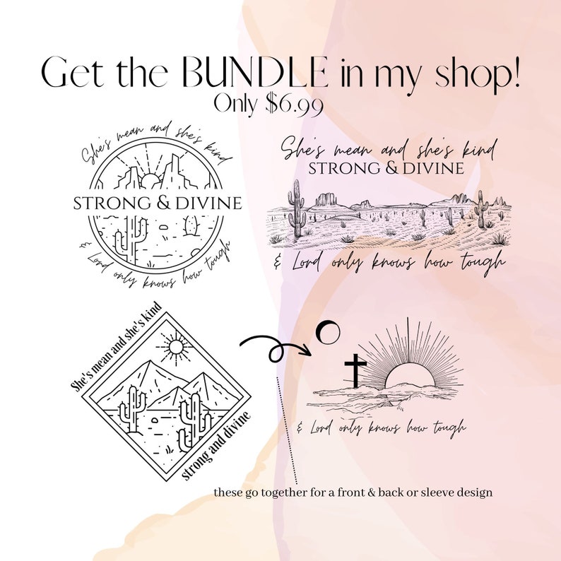 2 Pack She's Mean and She's Kind Strong & Divine Png Etsy