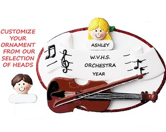 Personalized Violin Player Christmas Ornament - Violinist Orchestra Member Personalized Christmas Ornament