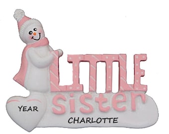 Personalized Little Sister Personalized Ornament - Custom Little Sister Keepsake