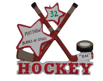 Ice Hockey Personalized Christmas Ornament - Ice Hockey Ornament - Personalized Hockey Ornament