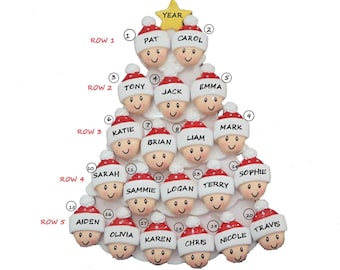 Personalized Ornament for Large Family or Group of 20  People- Personalized 20 Grandkids Personalized Ornament