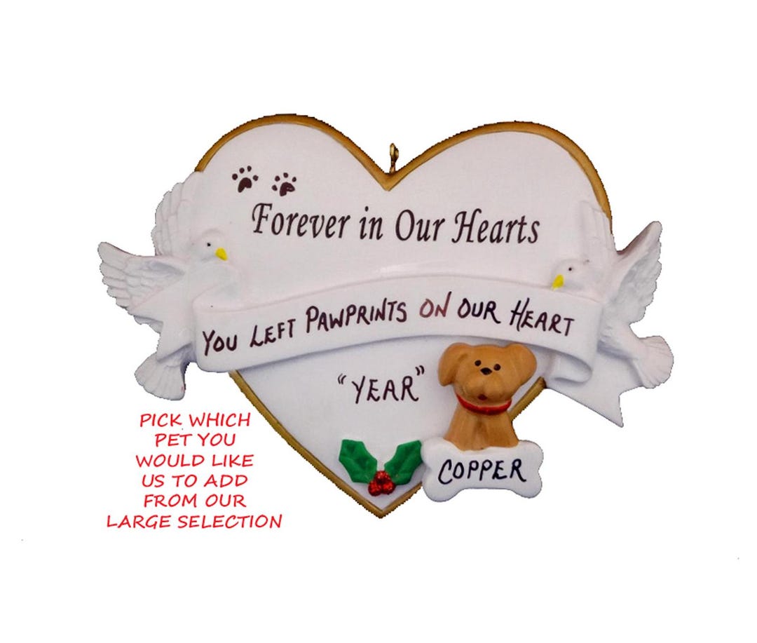 Dog or Cat Pet Memorial Personalized Ornament - Custom Pet Memorial ...