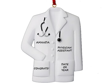 White Coat Ceremony Gift Personalized White Coat  Ornament Medical School Acceptance Gift Future Doctor or Physician Assistant