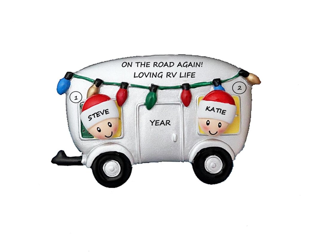 Personalized Travel Trailer Couple Camping Christmas Ornament, Custom ...