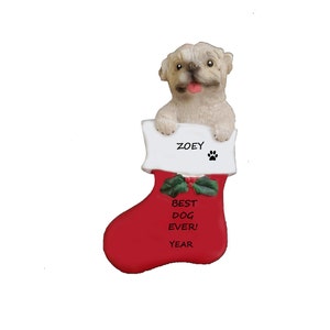 Bulldog Personalized Christmas Ornament - Bulldog Christmas Ornament - Tan & White Bulldog Ornament - White Bulldog Ornament