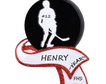 Ice Hockey Personalized Christmas Ornament - Ice Hockey Ornament - Personalized Hockey Ornament - Ice Hockey Puck