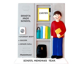 Girl or Boy School Locker Personalized Christmas Ornament-Starting High School Personalized Ornament - Starting Junior High School Memories