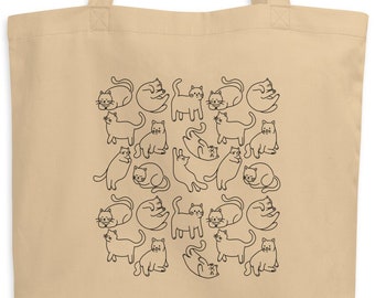 Cute Cats Eco Tote Bag - Cat Tote Bag - Tote Bag With Cats