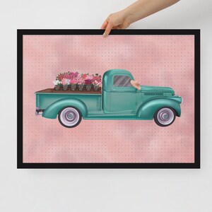 Cute Flower Truck DIGITAL DOWNLOAD - Art Digital File Download Flower Truck
