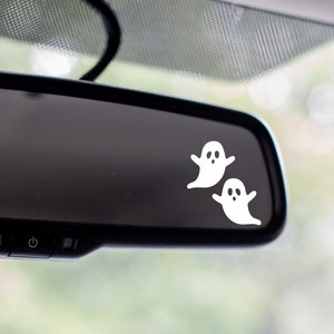 Halloween Ghost Rearview Mirror Decal, Car Mirror Sticker, Spooky Ghost Vinyl Decal, Flying Ghost Car Decal, Car Accessories