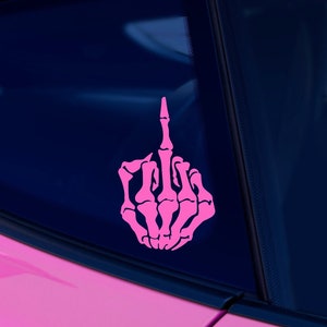 Skeleton Middle Finger, Car Decals For Women, Bumper Sticker, Skeleton Vinyl Decal, Middle Finger Decal, Skeleton Car Stickers, Laptop Decal