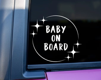 Baby on Board Car Decal, New Parent Sticker, Minimalists Baby Car Sticker, Baby Shower New Mom Gift, Parent's To Be, Cursive Decal