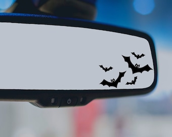 Bat Decal, Rearview Mirror Bat Decal, Halloween Car Decal, Spooky Decal, Flying Bats, Laptop Decal, Goth Decal Car Accessories, Vinyl Decal
