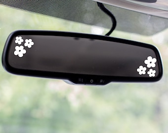 Aesthetic Flower Car Decal, Rearview Mirror Decal, Car Decals For Women, Aesthetic Stickers for Mirror, Minimalist Car Sticker, Daisy Flower