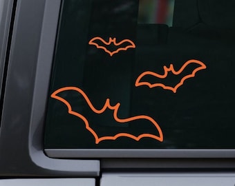 Bats Decal, Goth Car Accessories, Goth Decals, Spooky Car, Halloween Decal, Flying Bats Vinyl Decal, Car Stickers