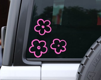 Cute Flower Decals, Car Decals For Women, Cute Car Stickers, Vinyl Decal, Flower Bumper Stickers, Daisy Window Decal, Aesthetic Flower Decal