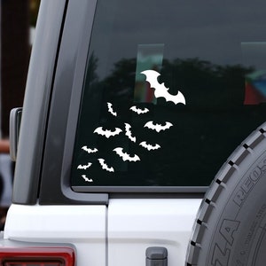 Bats Viny Decal, Spooky Stickers Car Decal, Flying Bats Window Sticker, Halloween Stickers, Laptop Decal, Goth Car Accessories, Goth Decal