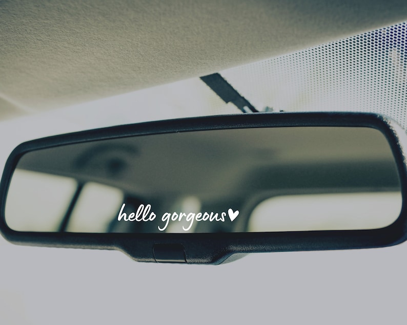 Hello Mirror Decal Rearview Mirror Car Decals for Etsy