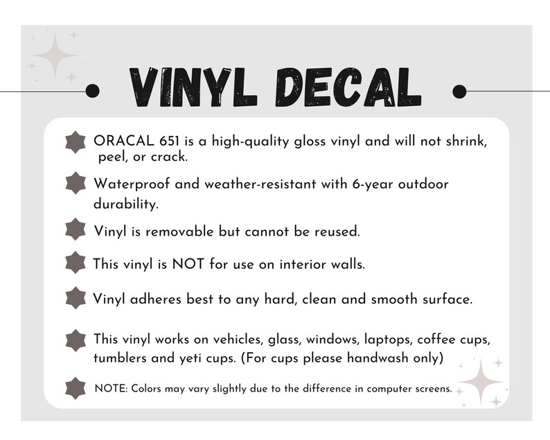 Puede incluir: Un fondo blanco con texto negro que describe las caracter&iacute;sticas de la calcoman&iacute;a de vinilo Oracal 651. El texto incluye informaci&oacute;n sobre la calidad, la durabilidad y la aplicaci&oacute;n del vinilo. El texto tambi&eacute;n indica que el vinilo no es para uso en paredes interiores.
