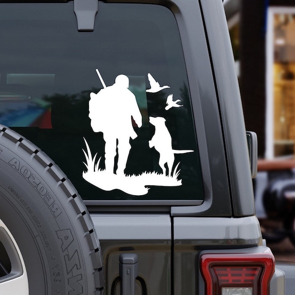 Duck Hunting Gifts For Men, Father's Day Gift, Truck Decal, Duck Call, Gift For Dad, Hunting Window Sticker, Duck Hunting with Dog