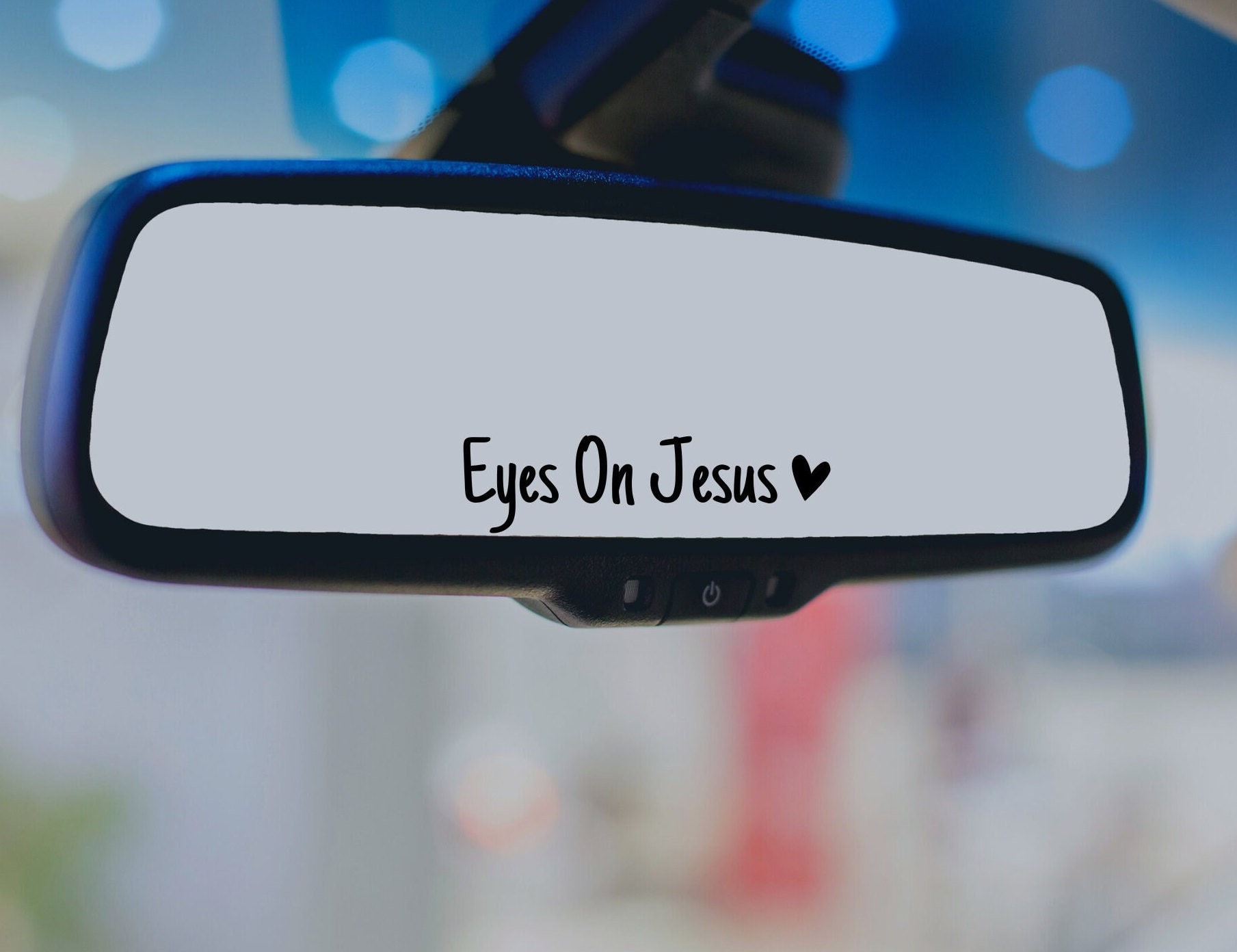Eyes On Jesus Mirror Decal, Car Decals For Women, Cute Vinyl Decal, Christian Car Mirror Decal, Religious Car Accessories, Car Visor Sticker