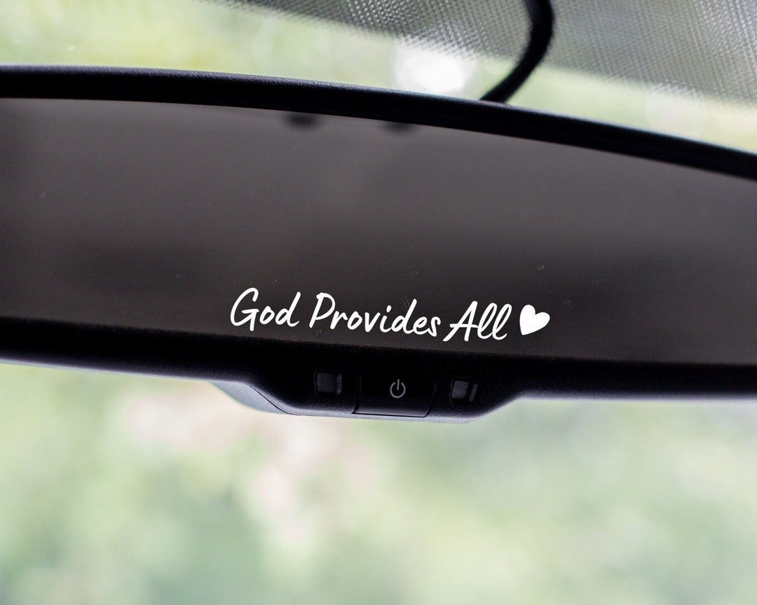 God Provides All Mirror Decal, Car Decals for Women, Faith Mirror Decal