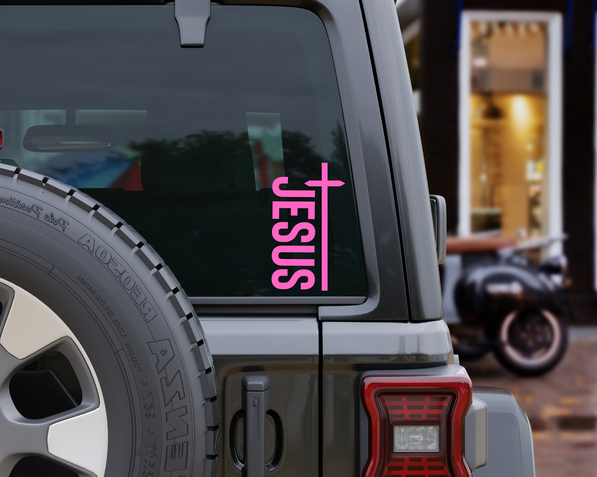 Jesus Cross Decal, Christian Vinyl Decal for Car, Jesus Sticker, Faith ...