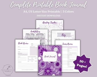 Purple Reading Journal – Printable Book Tracker (PDF Download)