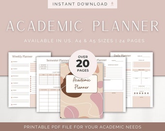 Student Planner Printable | Undated PDF Planner | Academic Organizer ...