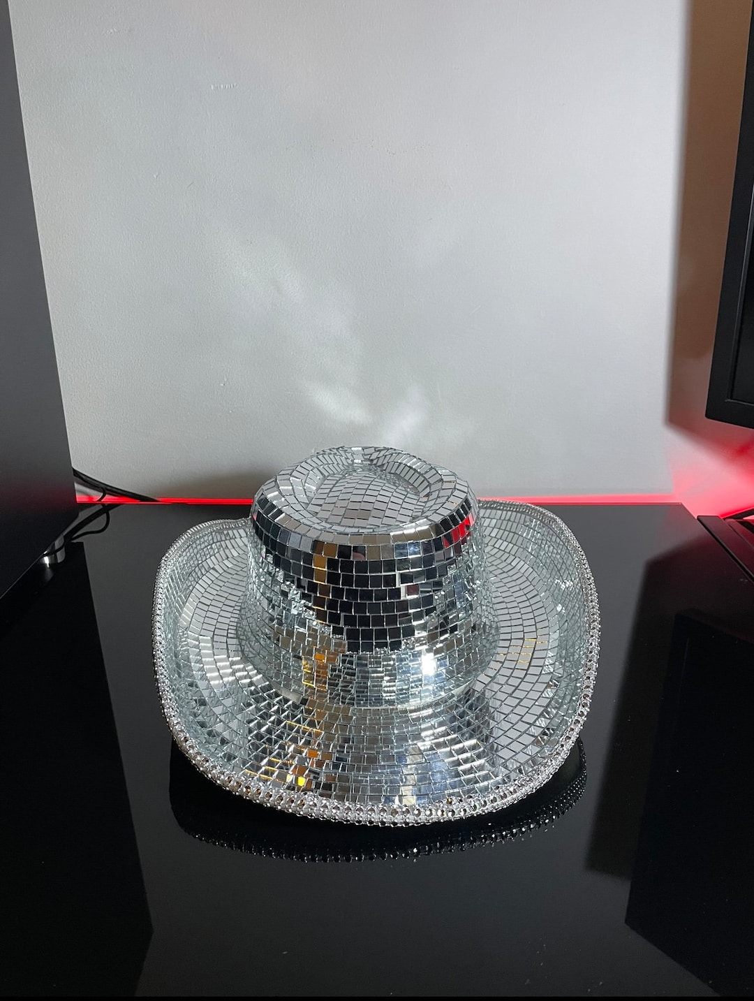 Beyonce Disco Ball Cowboy Hat Disco Ball Hat Cuff It Etsy