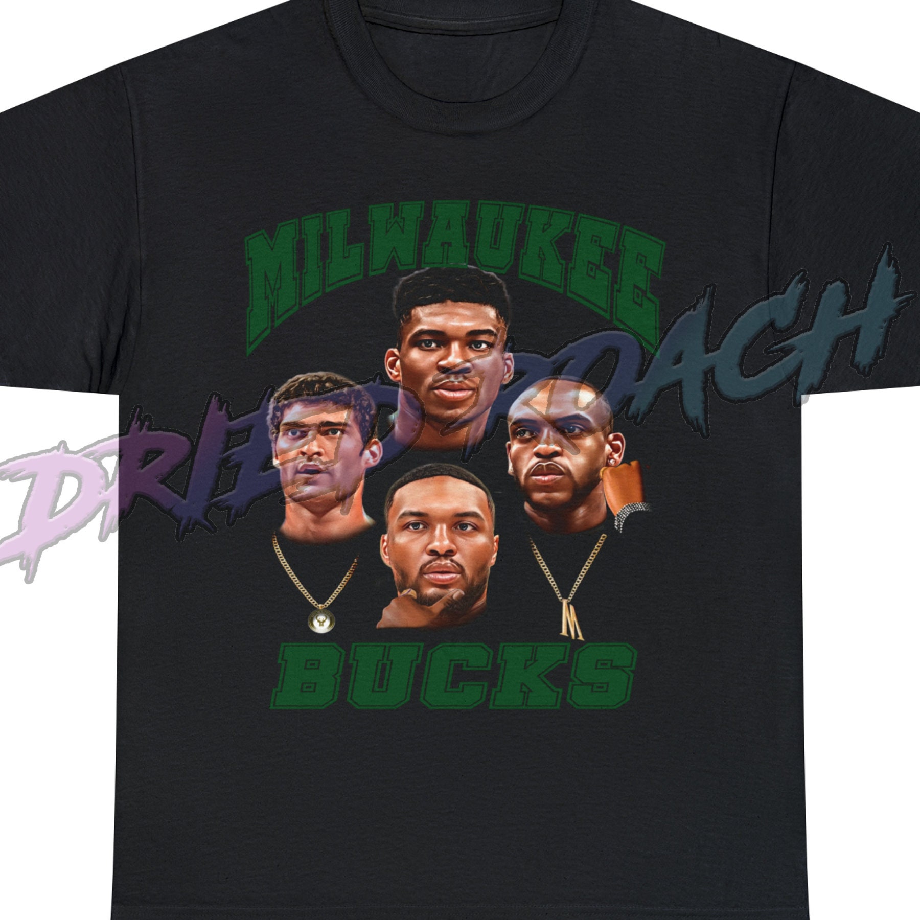 Warren Lotas Men's Blue Milwaukee Bucks Giannis Antetokounmpo Reaper T Shirt