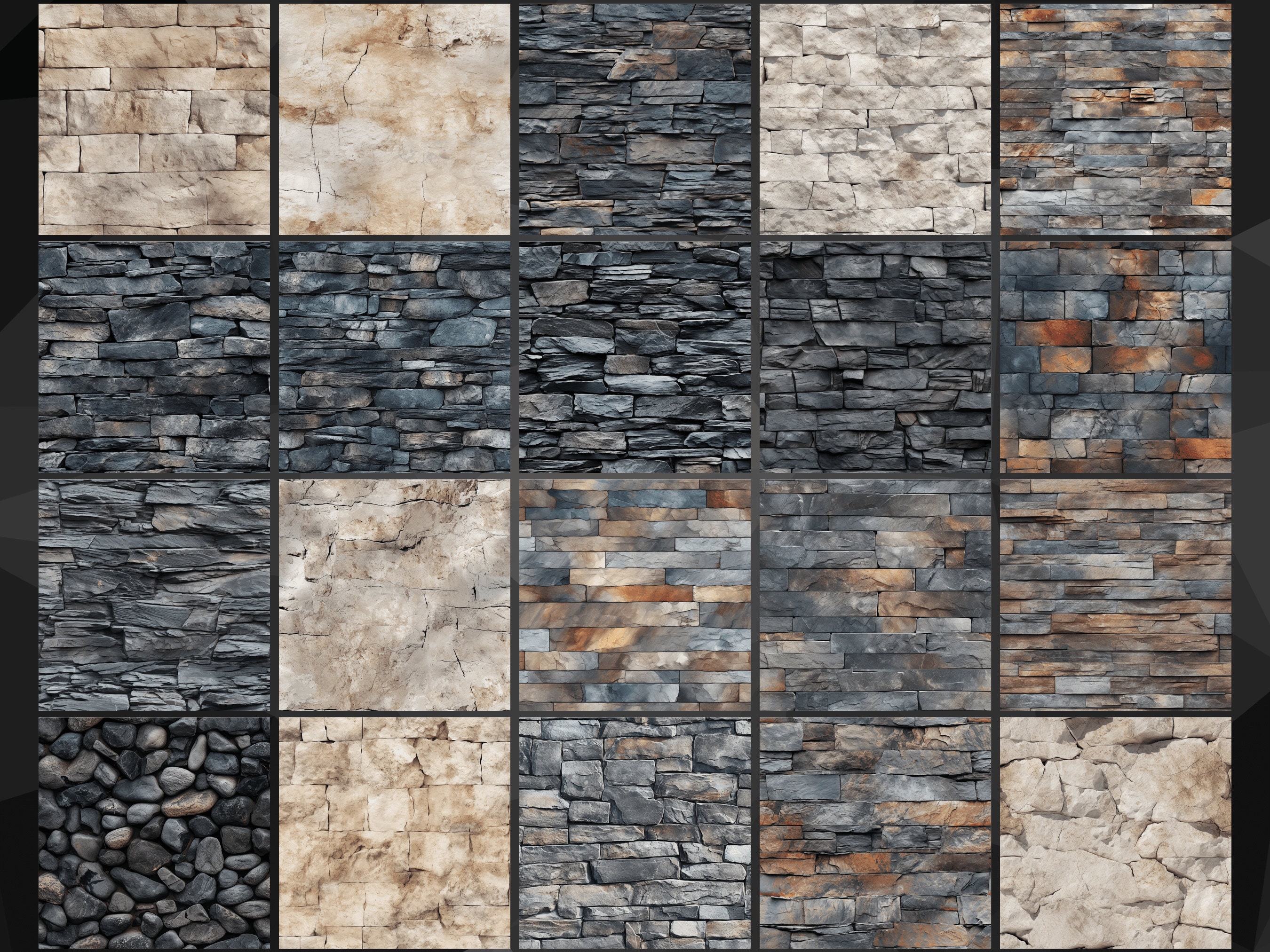 100 Rustic Stone Textures | Realistic Slate, Limestone, Granite ...