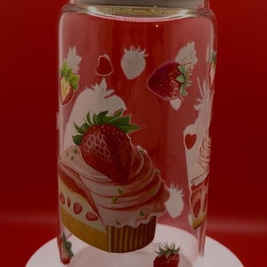 Strawberry Cake Glass Tumbler