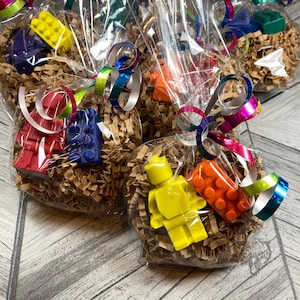 L e g o Party,Mini Fig Party Favors,Building Blocks,Stocking Stuffer,Crayon Favors,Easter Basket Filler,Gifts Under 5