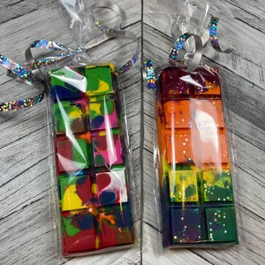 Rainbow Crayons Bars,Birthday Crayons,Large Crayons,Sensory,Favors,Party Bag Filler,Easter Basket,Gifts Under 10,Pride Crayons