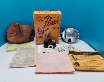 Whittaker Flash Pixie Subminiature Camera With Original Box & Instructions