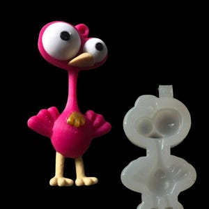 Funny Bird Silicone Mold for Resin | Cute Cartoon Animal Keychain Mold | DIY Kawaii Bird Pendant for Resin, UV, Clay, Epoxy